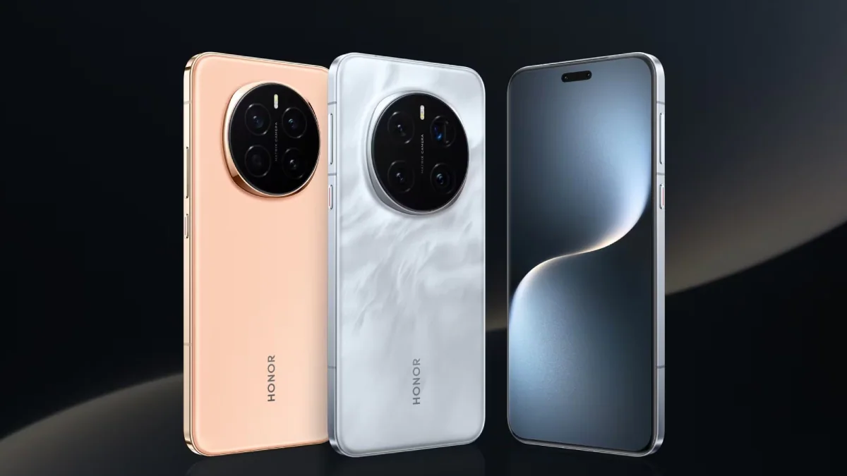 Three Honor Magic 8 Pro smartphones in different colors, showcasing modern design and stylish finishes for 2025 buyers.